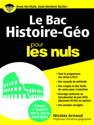 cover image of Le Bac Histoire Géo 2016 pour les Nuls